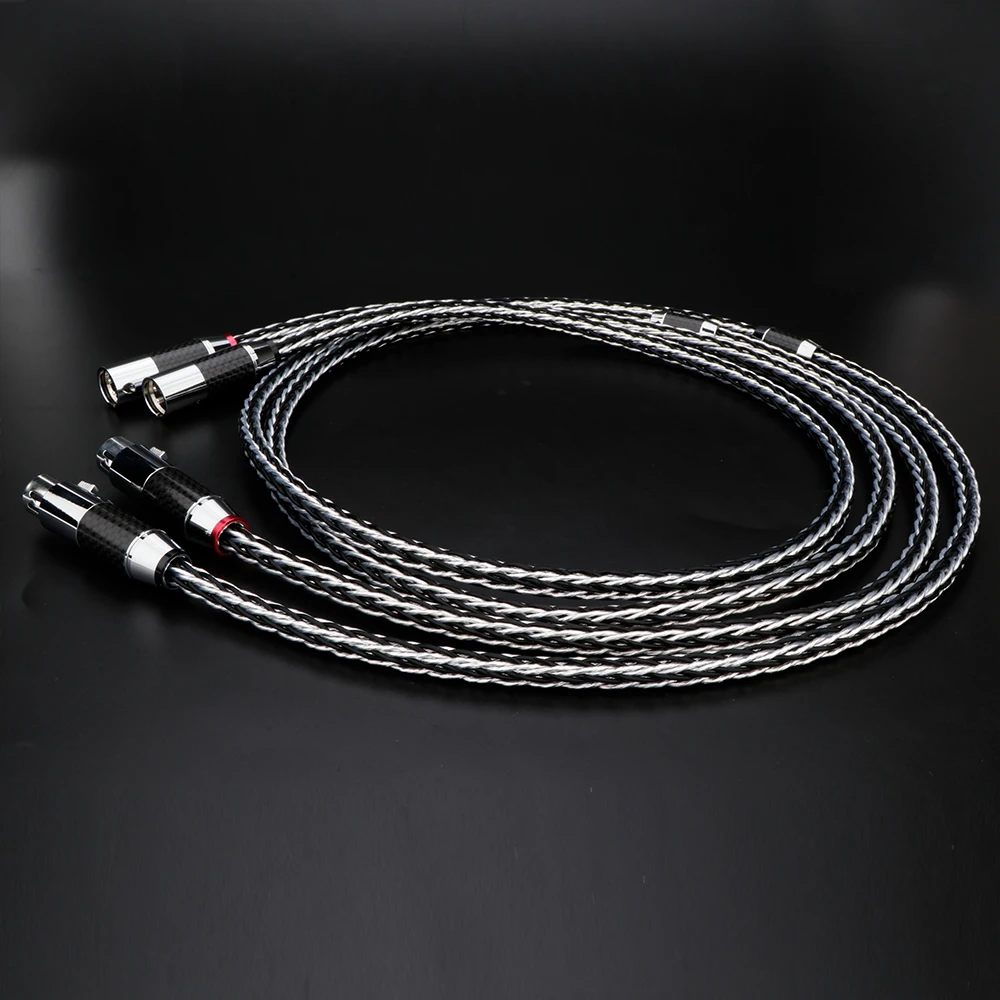 

High Quality XLR Cable 16Cores 7N OCC Silver Plated xlr cable 8CS Male To Female Locked xlr Plug splitter Audio Balanced Cable