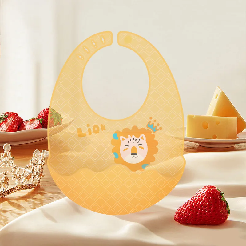 

Waterproof Soft Baby Silicone Bibs Cute Cartoon Printed Kids Girl Boy Children Rice Saliva Pocket Towel Adjustable Size