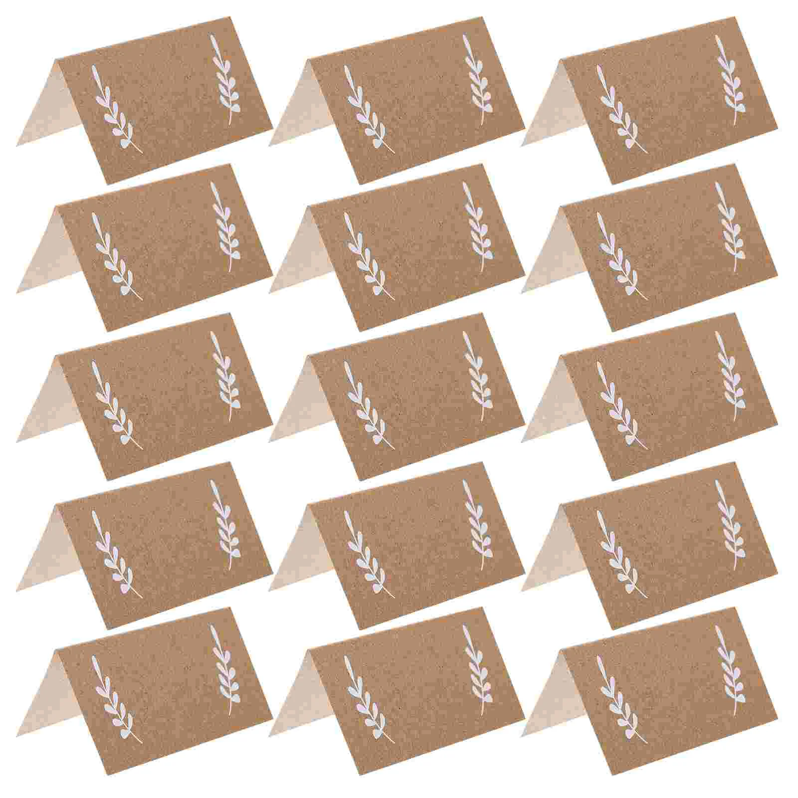 50 Pcs Desktop Seat Card Paper Business Holder Cardboard Wooden Station Sign Message Table Decor Name Cards Event Place Wedding