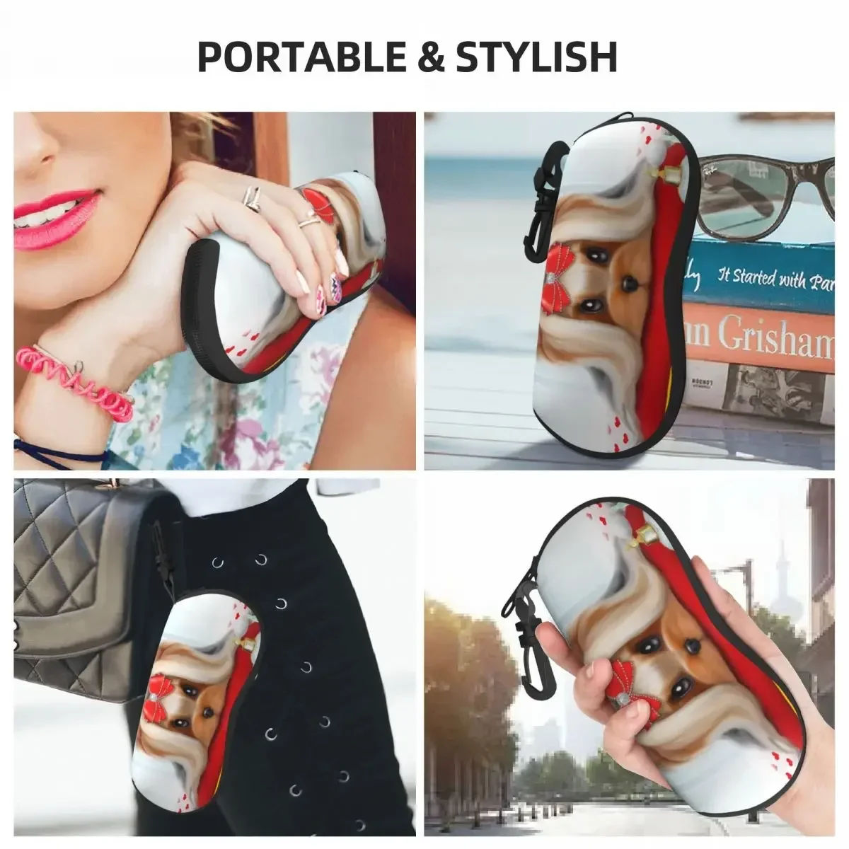 Yorkshire Terrier Dog Eyeglass Glasses Case Men Women Soft Yorkie Beauty Sunglasses Protective Box