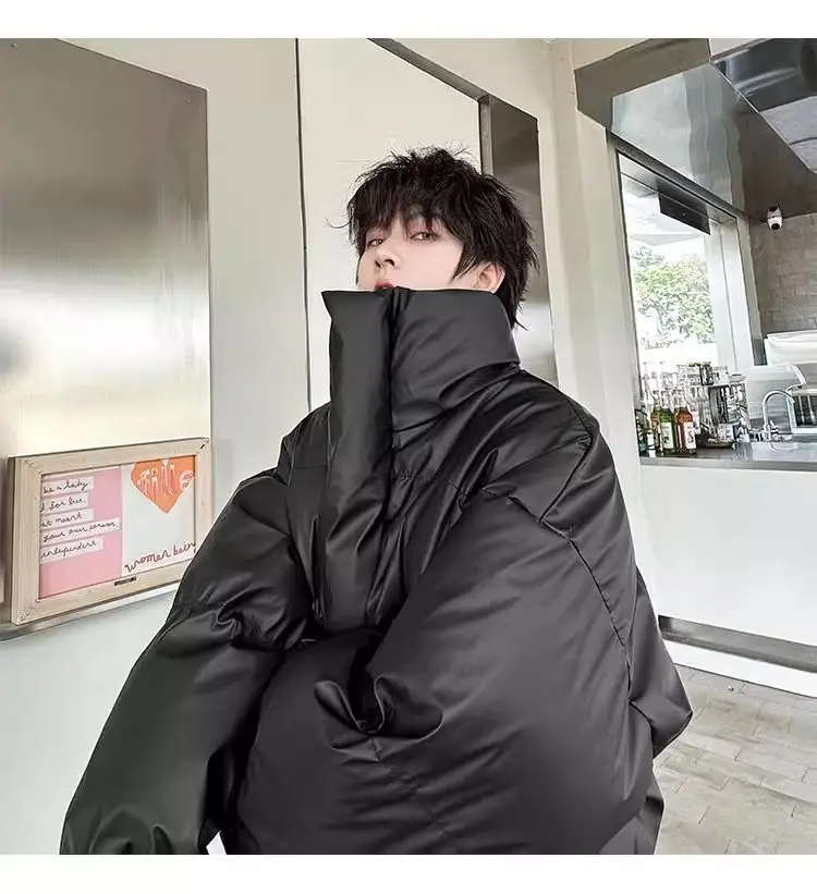 Description Picture 5 of itemFashionable Warm Personalized Short Cotton-padded Jacket Fashion Men's Loose High Street Casual Parkas Men Tops Male Clothes