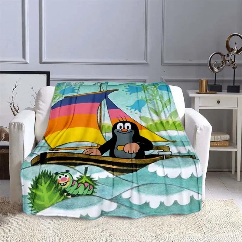 The Little Mole Blanket Flannel Friends Together Cozy Soft Fleece Bedspread Classic Cartoon Blanket Gift for Children Kids 2