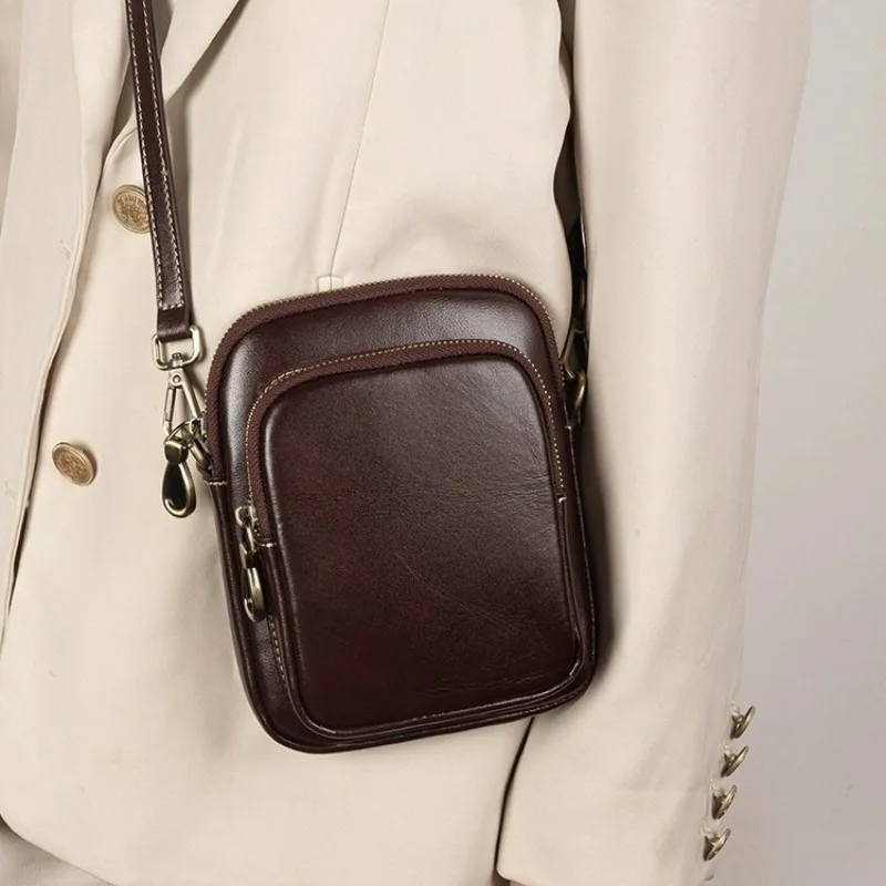 Women's Trendy Genuine Leather Crossbody Bag - 2024 Edition