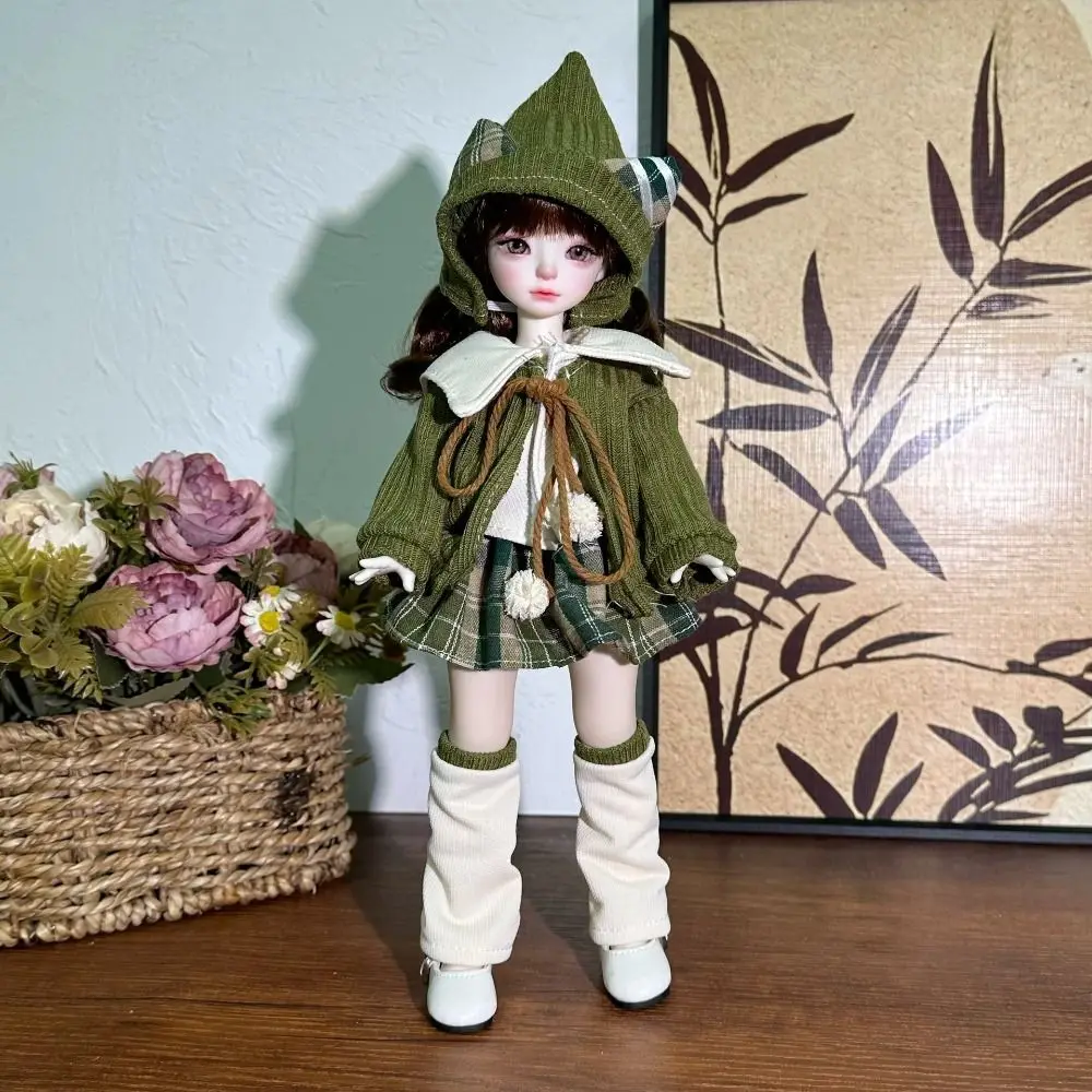Modische 30cm Puppenkleidung Pullover Mantel Hübsches Kleid Lässiger Herbst- und Winterstil 1/6 BJD Outfit-Set Mädchengeschenk – Detail 5