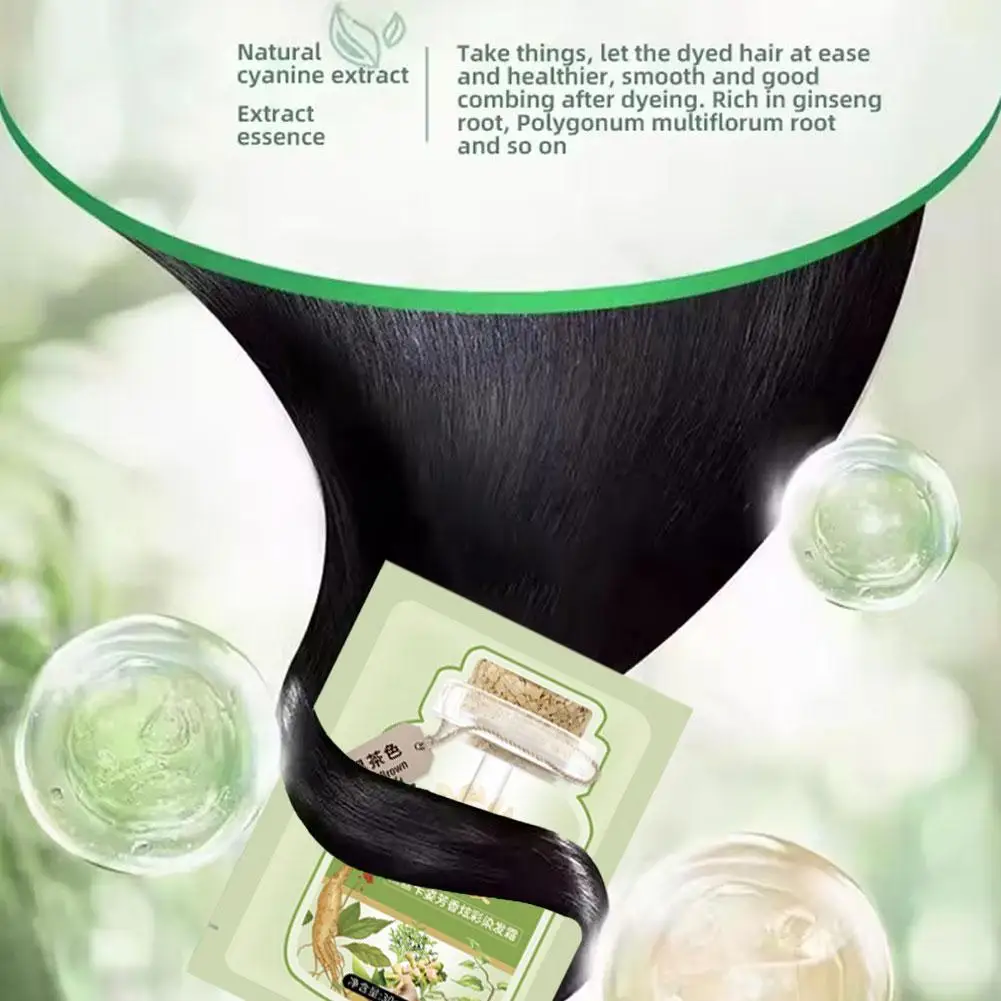 

Растительная пузырьковая краска для волос, шампунь, покрывающий седые и белые, стойкая краска, шелковистые принадлежности, питает волосы, красота, Sm, укладка волос G6N2