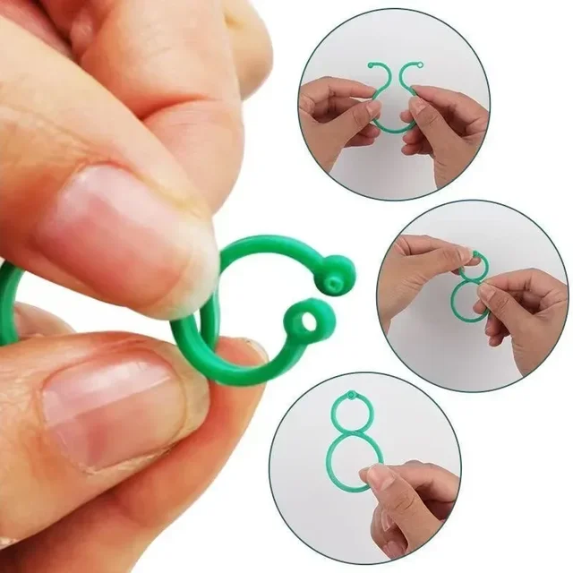 50/100/500Pcs Plastic Garden Vine Strapping Clips Tie Plant Bundled Buckle Ring Garden Tomato Grapevine Hook Plants Support Tool 3
