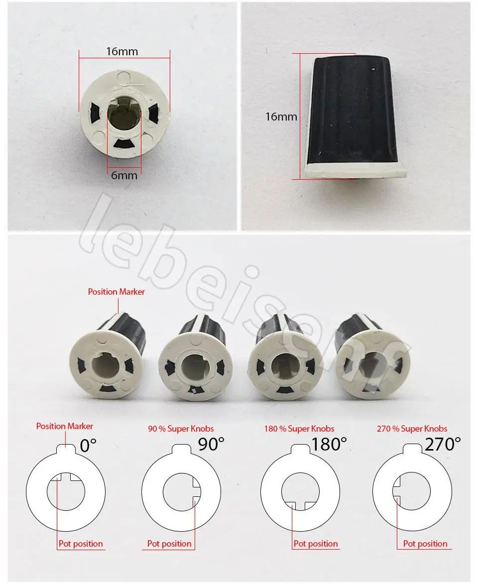 

100pcs Half axle potentiometer black Rubber knob / audio volume adjustment knob cap switch / potentiometer knob cap