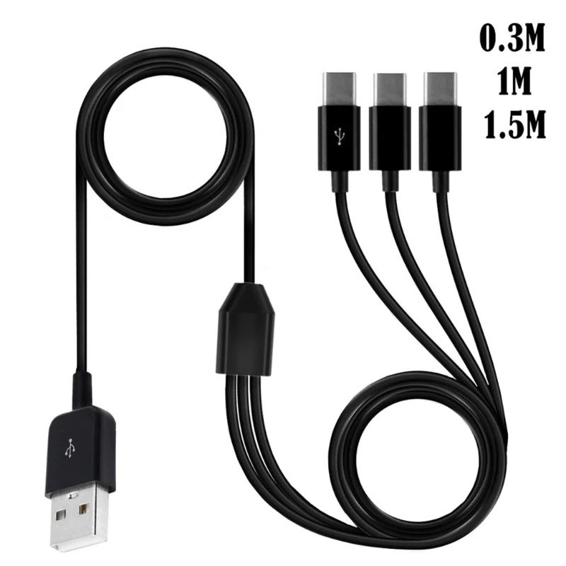 

Multi USB Sync Cable, 3 in 1 Charging Cord with 3 Type-C Male Plug for Mobile N2UB