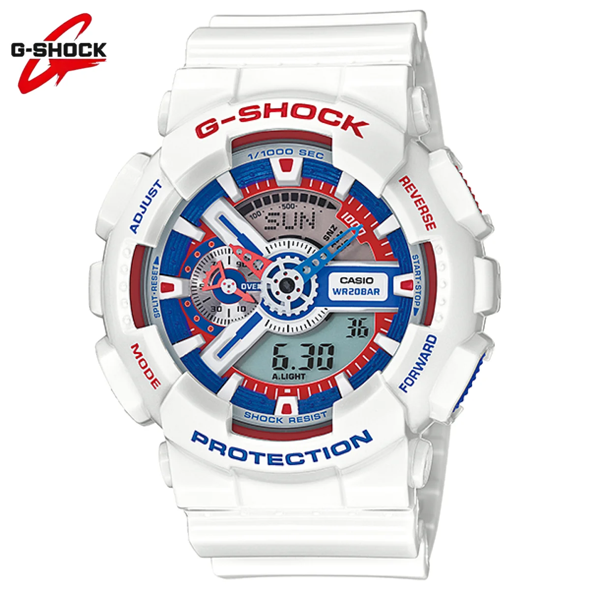GA-110 G-SHOCK 시리즈 금속 케이스 패션 방수 시계, 남성용 선물, 태양 시계, 다기능 스톱워치, 럭셔리 브랜드
