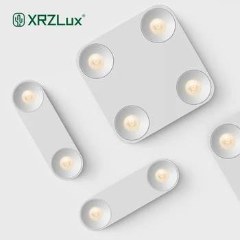 XRZLux-울트라 얇은 표면 장착 사각 LED 천장 조명, COB 12W 25W 천장 스포트라이트 실내 장식 조명