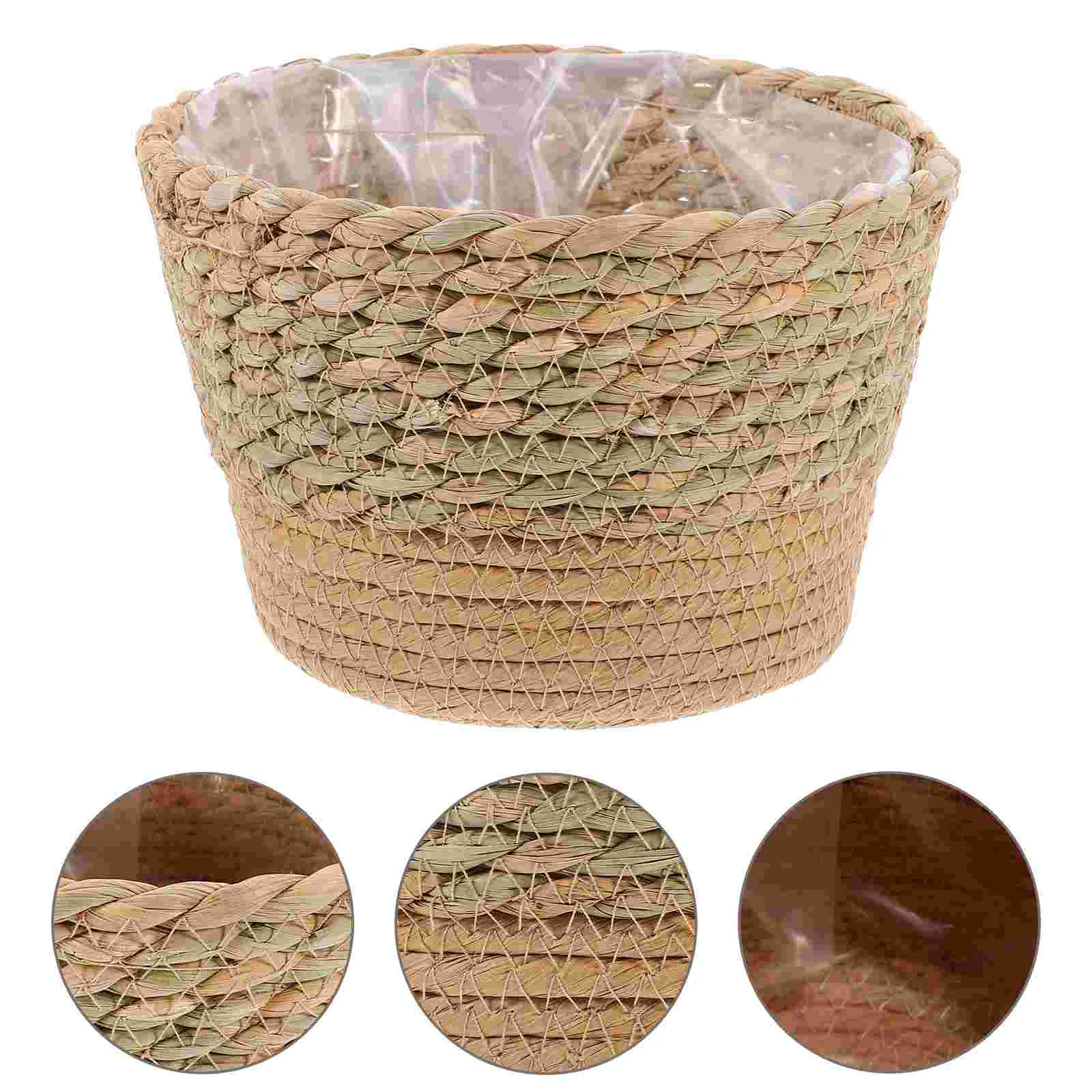 

Straw Plant Pot Delicate Woven Flower Basket Wedding Flower Basket Home Decor