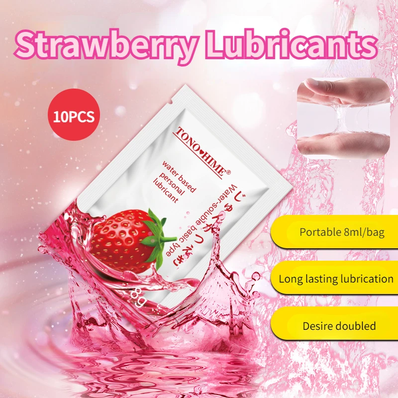 10 Stück Oralsex Frucht Erdbeer Orange Pfirsich Aroma Gleitmittel für Erwachsene Paar Vaginal Anal Sex wasser lösliches Gleitmittel Sexspielzeug