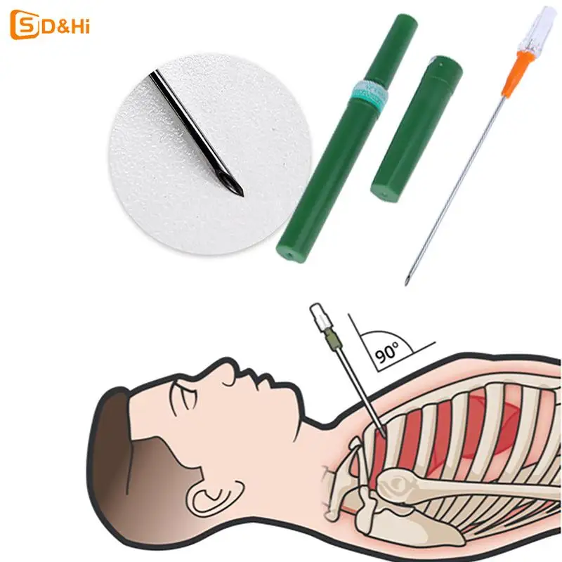 Rescue Pneumothorax Needle Trauma Medical Chest Cathether Needlecatheter Needle Decompression First Aid Kit