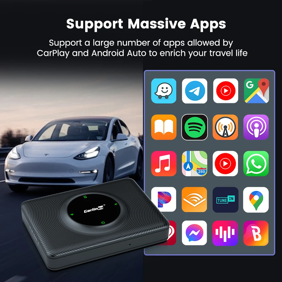 Wireless Tesla CarPlay Adapter für Model 3/X/Y/S -- T2C