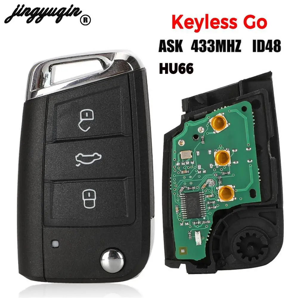 

jingyuqin Keyless-go Remote Key 434MHz MQB ID48 For VW VOLKSWAGEN Golf 7 MK7 Touran Polo Tiguan 5G6959752AB BB 6V0959752D /Q