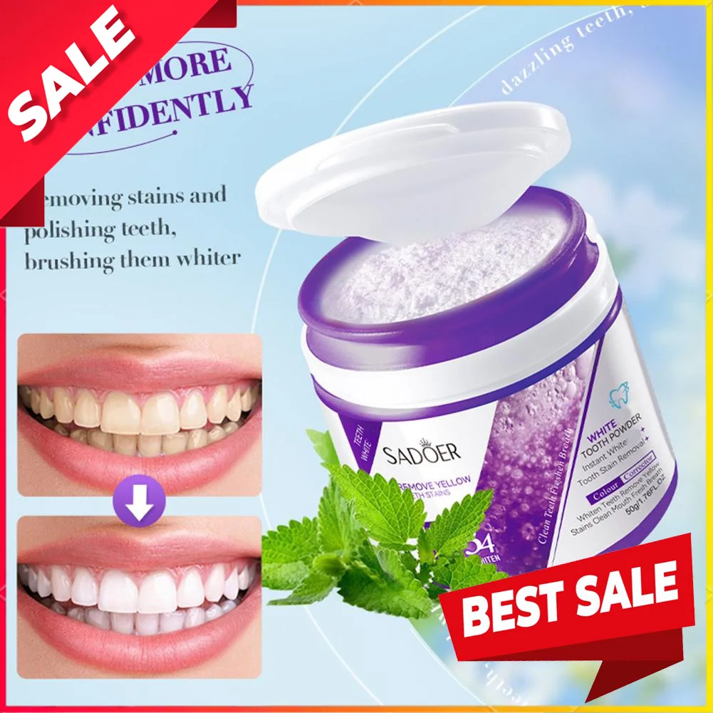 Polvere sbiancante per denti, rimuove macchie, nessuna sensibilità, polvere sbiancante per dentifricio lavabile con smalto per caffè, tè, cibo, vino, macchie