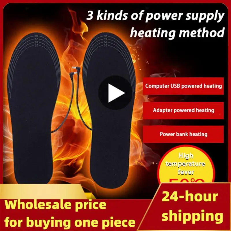 

USB Heated Shoe Insoles Electric Foot Warming Pad Feet Warmer Sock Pad Mat Winter Outdoor Sports Heating Insole Pad Dropshipping