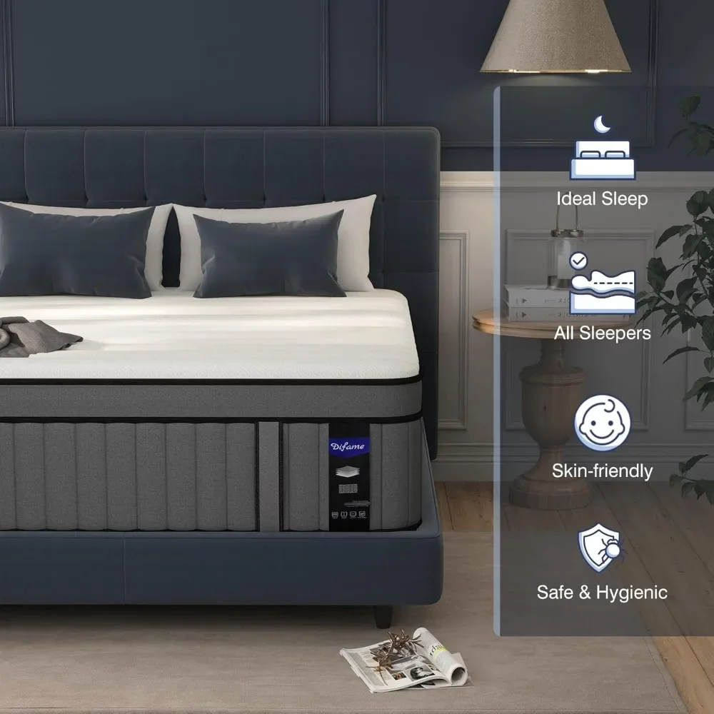 King Mattress with Individual Pocket Spring, Hybrid Cal King Mattress in a Box,Memory Foam Mattress, California King Size 5