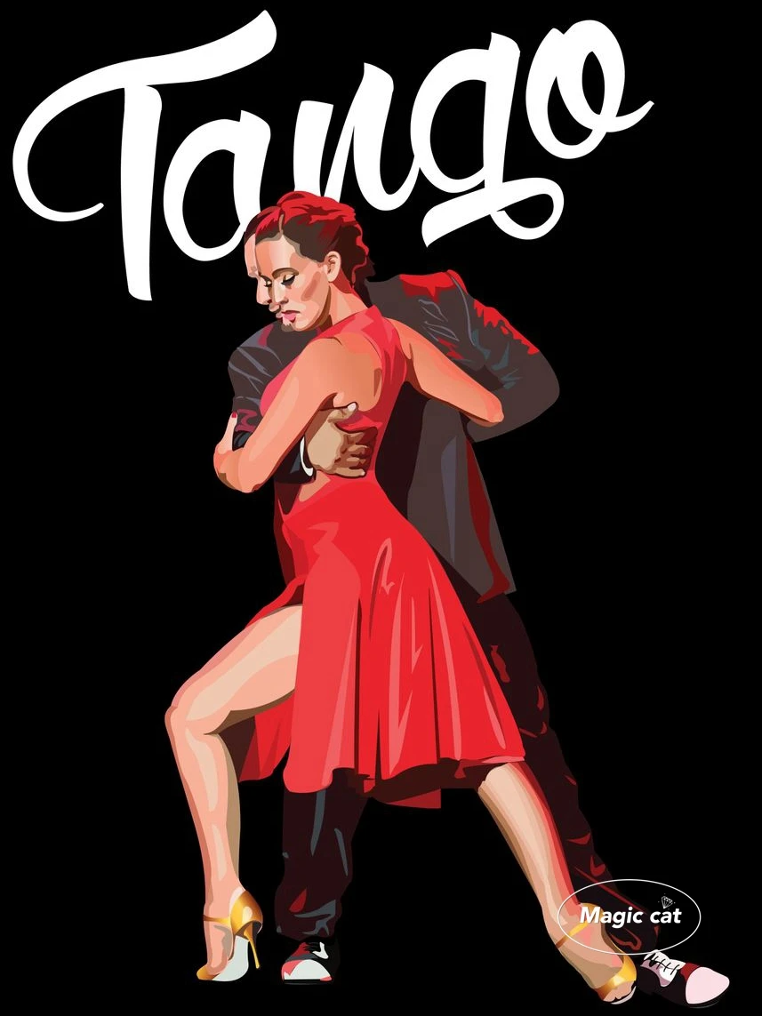 Diamond Painting 5D Fai Da Te – Ballo Tango 60x90cm – Kit Completo Tondo/Quadrato