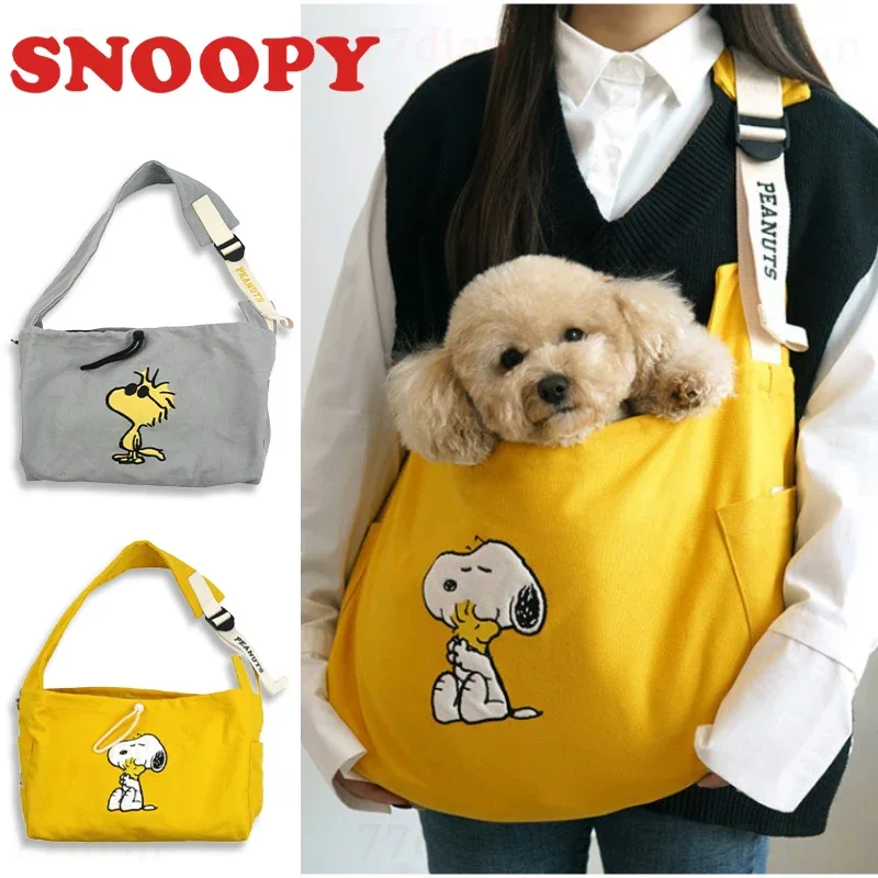 Yellow Canvas Pet Carrier Shoulder Bag - Anti-Escape Design For Small Dogs & Cats (0-4kg)
