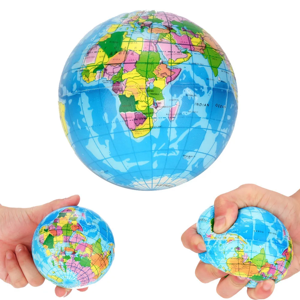 Tanie Nowy stres Relief Decor mapa świata piankowa piłka globus Palm planeta ziemia sklep