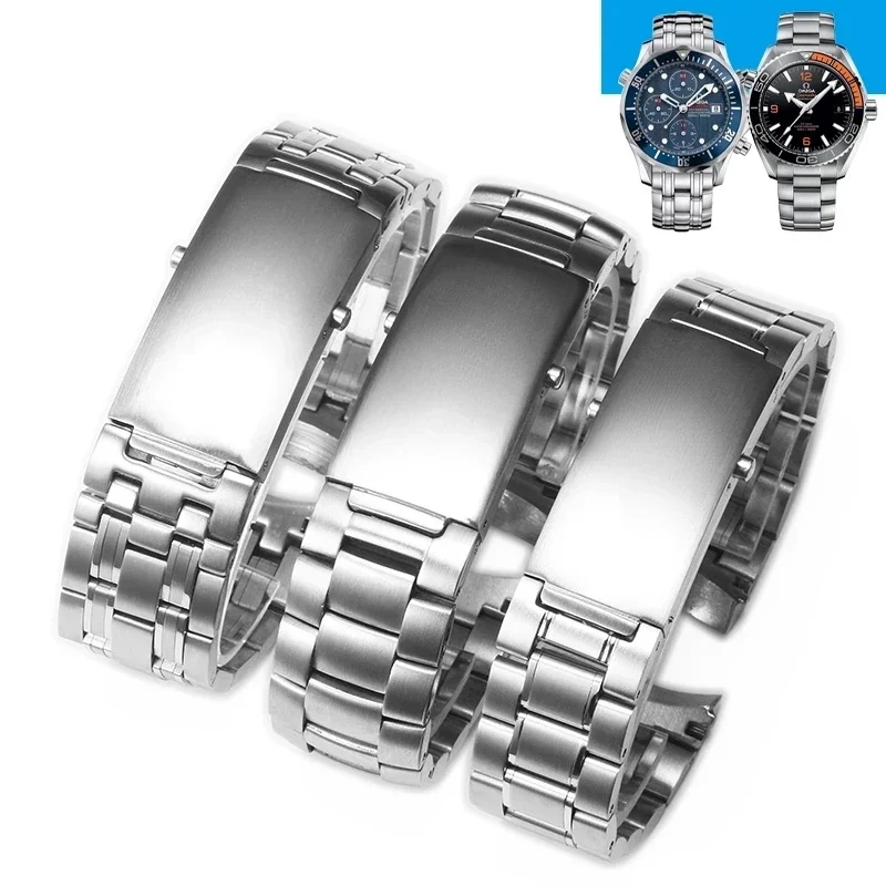

For Omega Arc Interface Accessories Stainless Steel Seahorse 300 Ocean Universe Little Flying Saucer Men Women Watch Strap