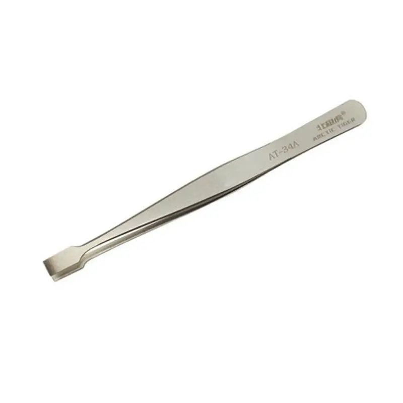 Stainless Steel Flat Wide Tweezers for Laboratory Clamping Stamp, Electronic Industry Tools, Industrial Tweezers, 120mm зажимной,tweezer tool
