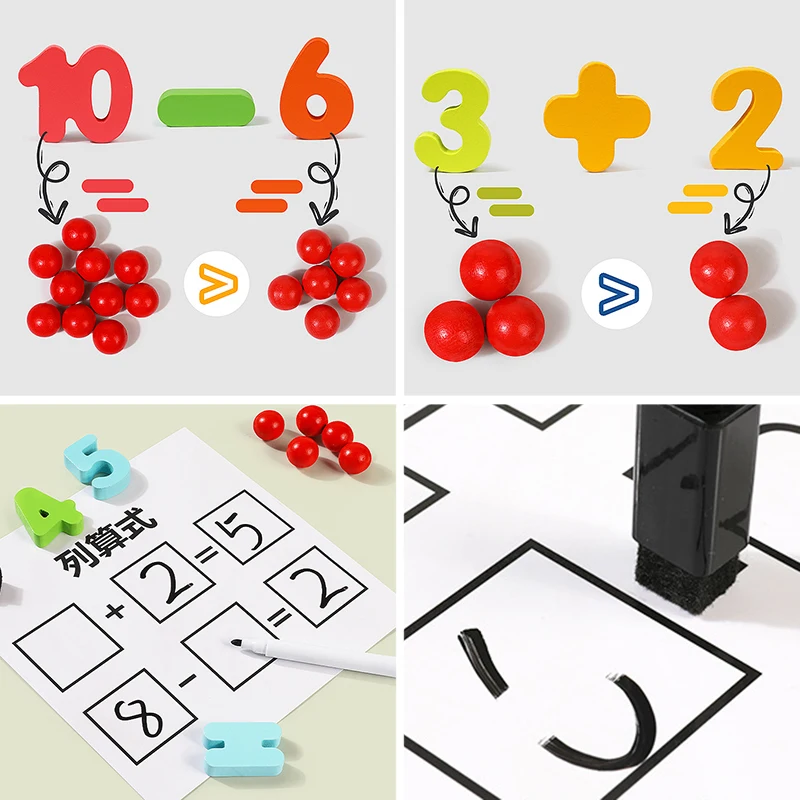 Children Montessori Counting Math Toys Arithmetic Addition Subtraction Teaching Aids Logical Thinking Educational Learning Toys