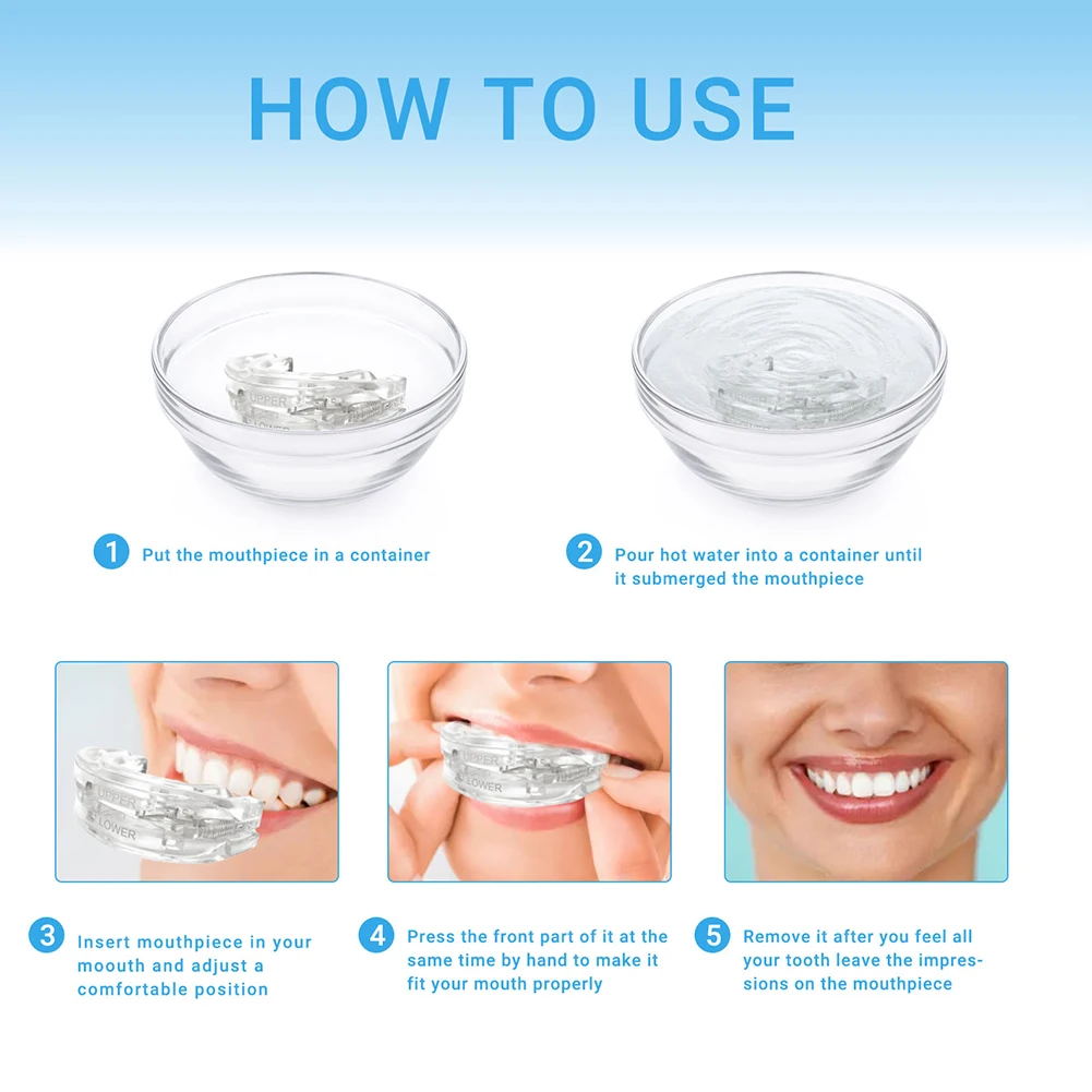 Anti Snoring Bruxism Mouth Guard Improve Sleeping Quality Anti Snoring And Apnea Snoring Device Mouth Guards with Storage Box 5