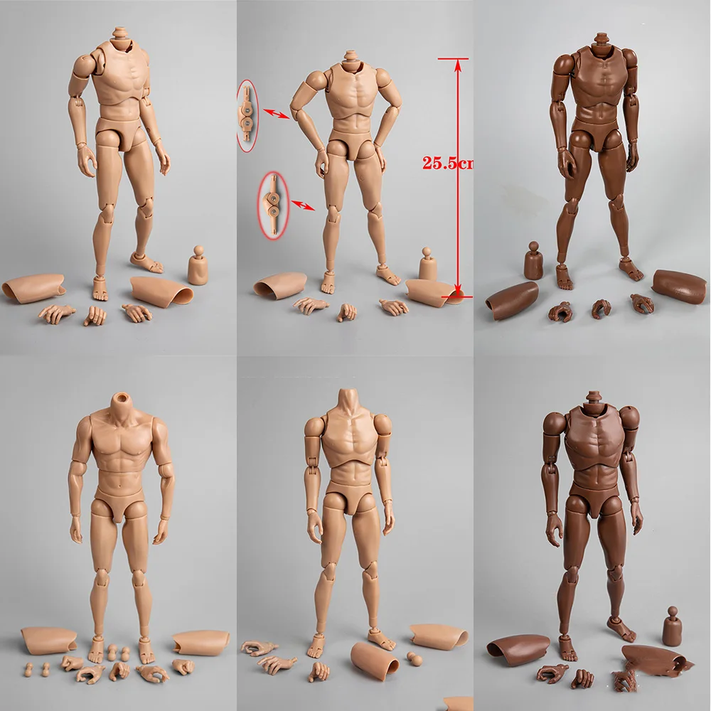 

B001 B002 B003 B004 B005 B006 B007 1/6 Scale Upgrated Version Wide Narrow Shoulders Caucasian Body Black Suntan Skin Model Toys