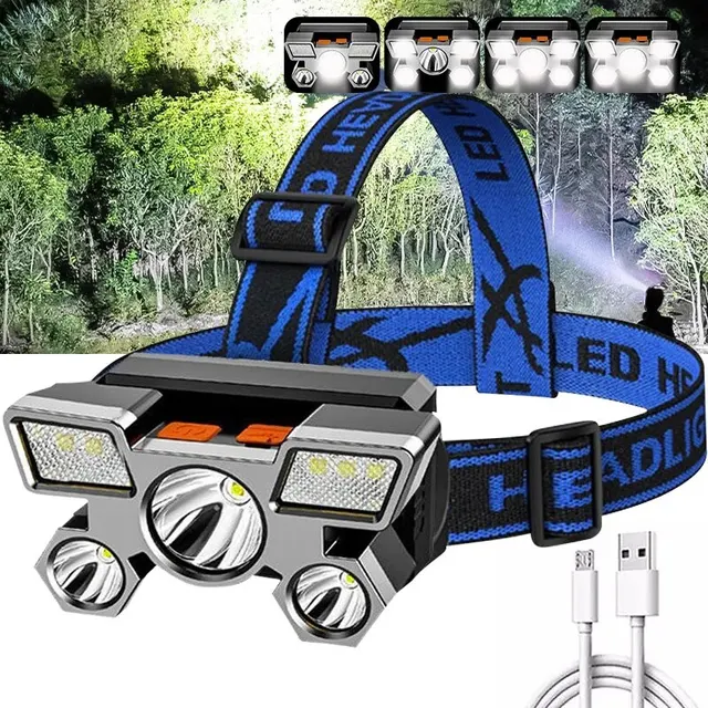 Powerful Rechargeable Head Flashlight for Fishing Led Headlamp Nitecore Camping Headlights Hunting Torch Hiking Front Lanterns 2