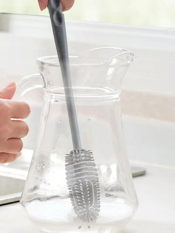 Long Handle Silicone Bottle Brush for Easy Cleaning
