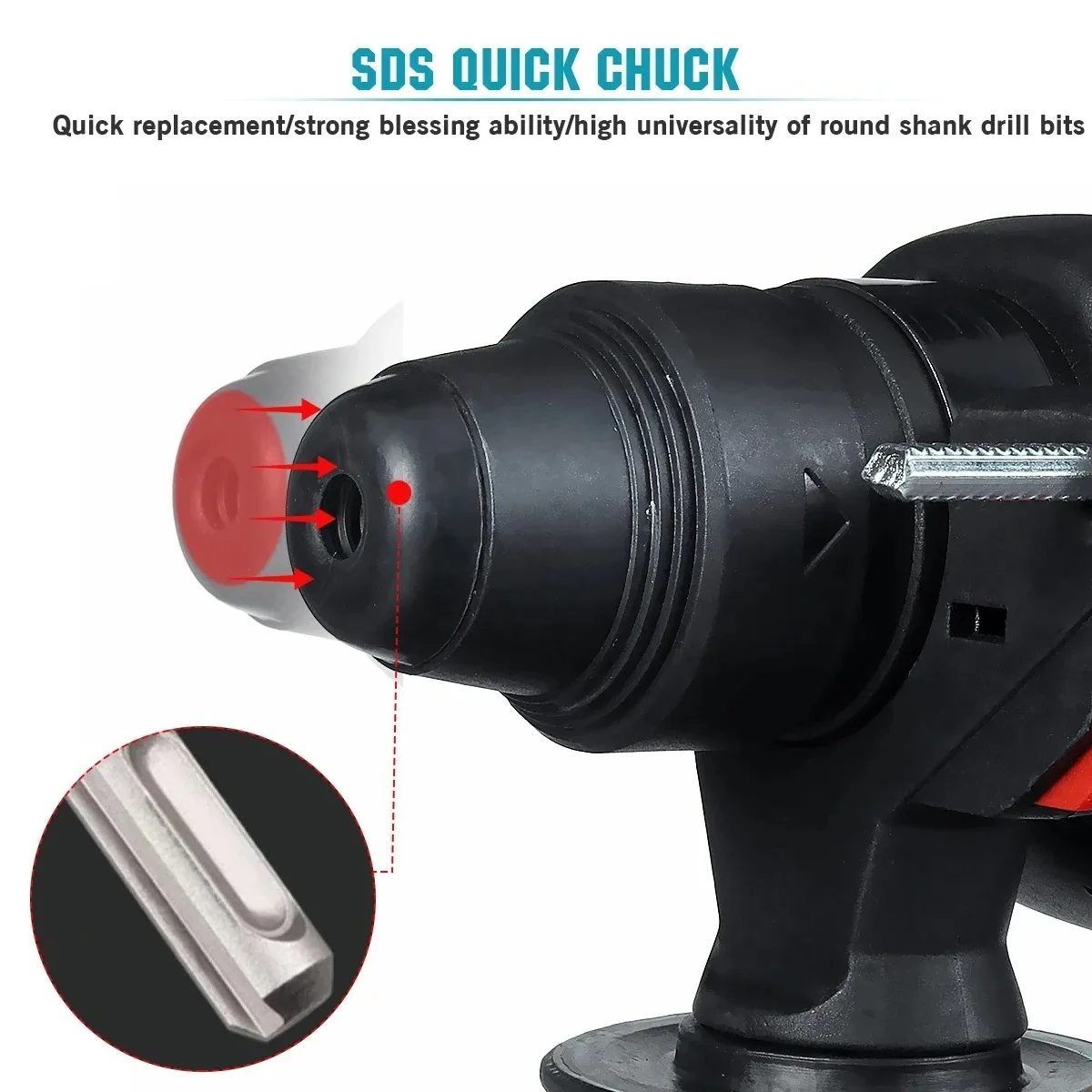 26mm Brushless Electric Hammer Drill Multifunctional Rotary Cordless Rechargeable Power Tools Fit Makita 18v Battery Pin