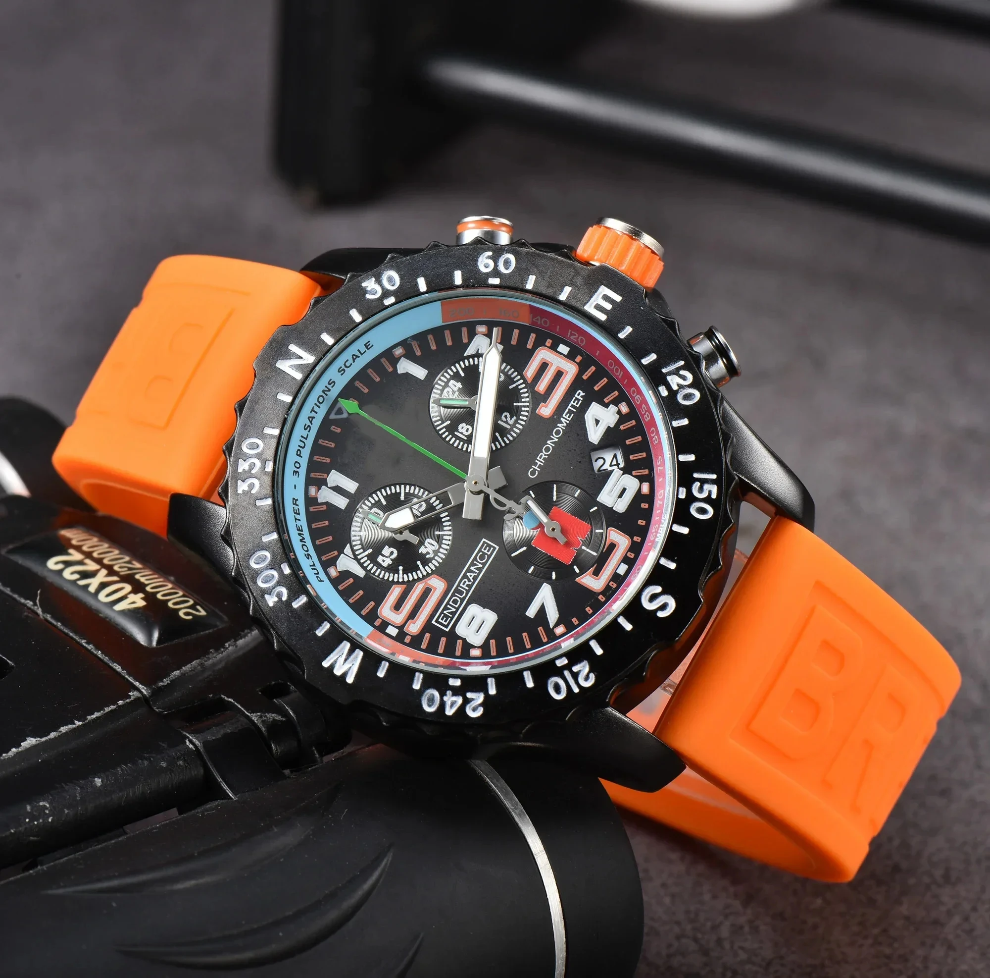 Hot Selling Fahsion Luxury Quartz Watches For Men Automatic Date Rubber Strap Sport Design Good Quality Colorful AAA Male Clocks