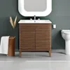 30 Inch Walnut White Bathroom Sink with Sink 6