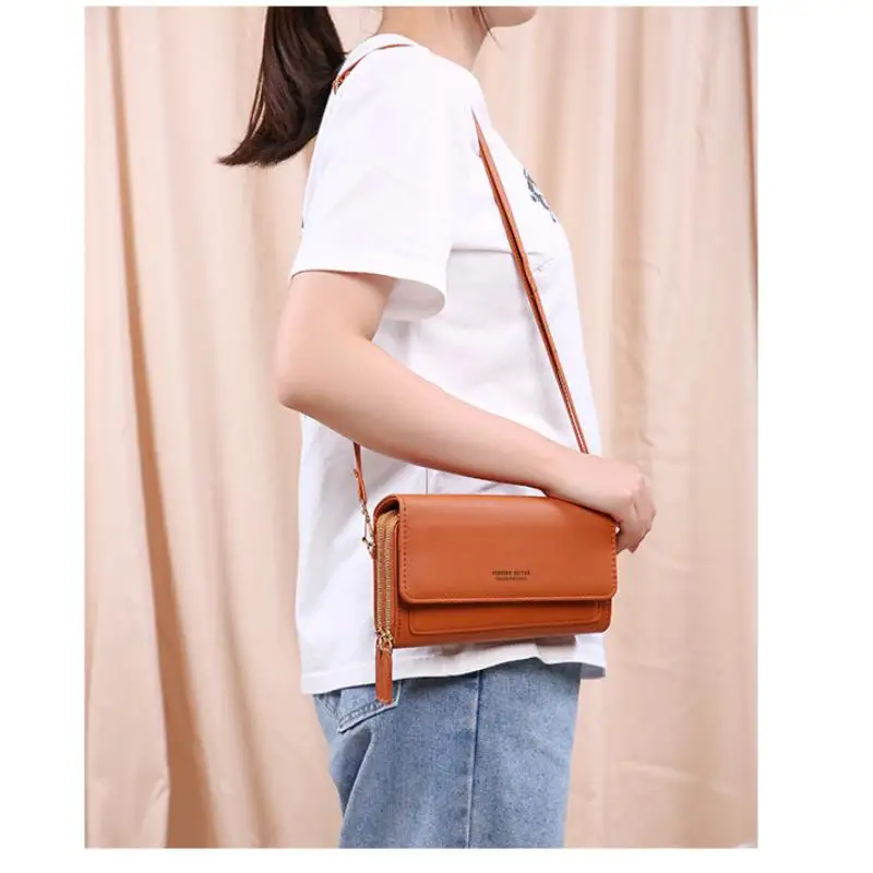 Fashion Small Square Bag Women's Crossbody Bags Touch Screen Phone Case Bagfemale High Capacity Portable Wallets Lady Square Bag