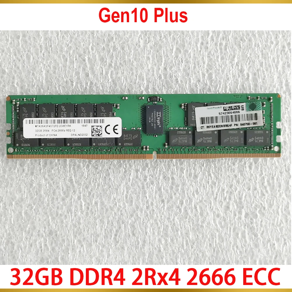 1PCS Server Memory For HPE Microserver Gen10 Plus RAM 32G 32GB DDR4 2Rx4 2666 ECC
