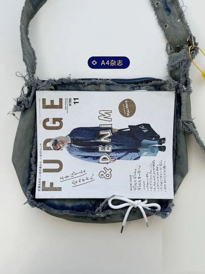 Fashion Washed Denim Women Shoulder Bag Large Capacity Y2K