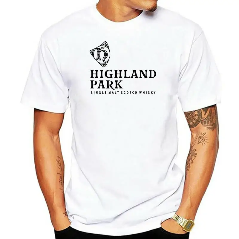 Koszulka Highland Park Single Malt Whisky Drings Koszula Męska Szaro-Biała Luźna Plus Size? Koszulka