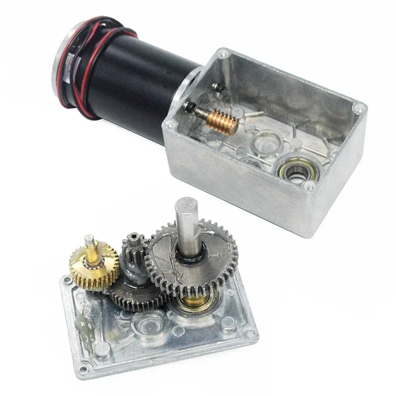 

Reducer Gearmotor Motor High Torque Low Speed Worm Gear Self-lock Motor Long Life Metal DC 6-24V 30W 12V 24V IE 2 Brush Powerful