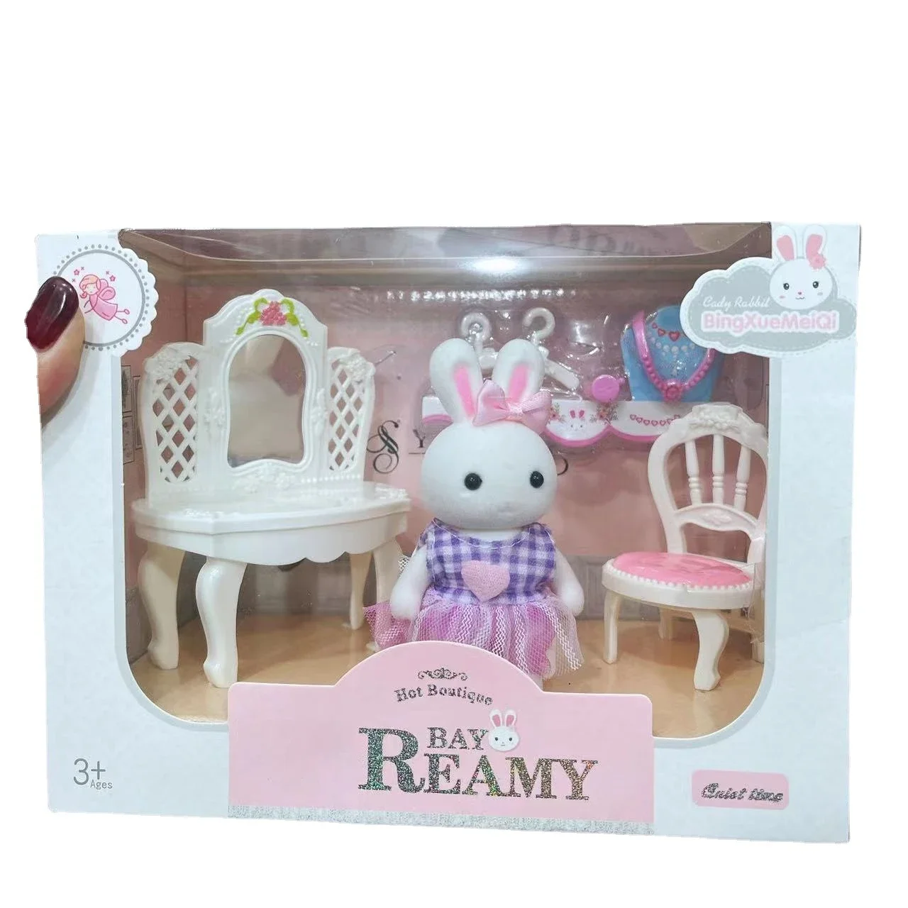 Little Rabbit Dresser Lovely Scene Play House Toy Simulation Dressing Table Training Gift Cake Girl Birthday Gift 2
