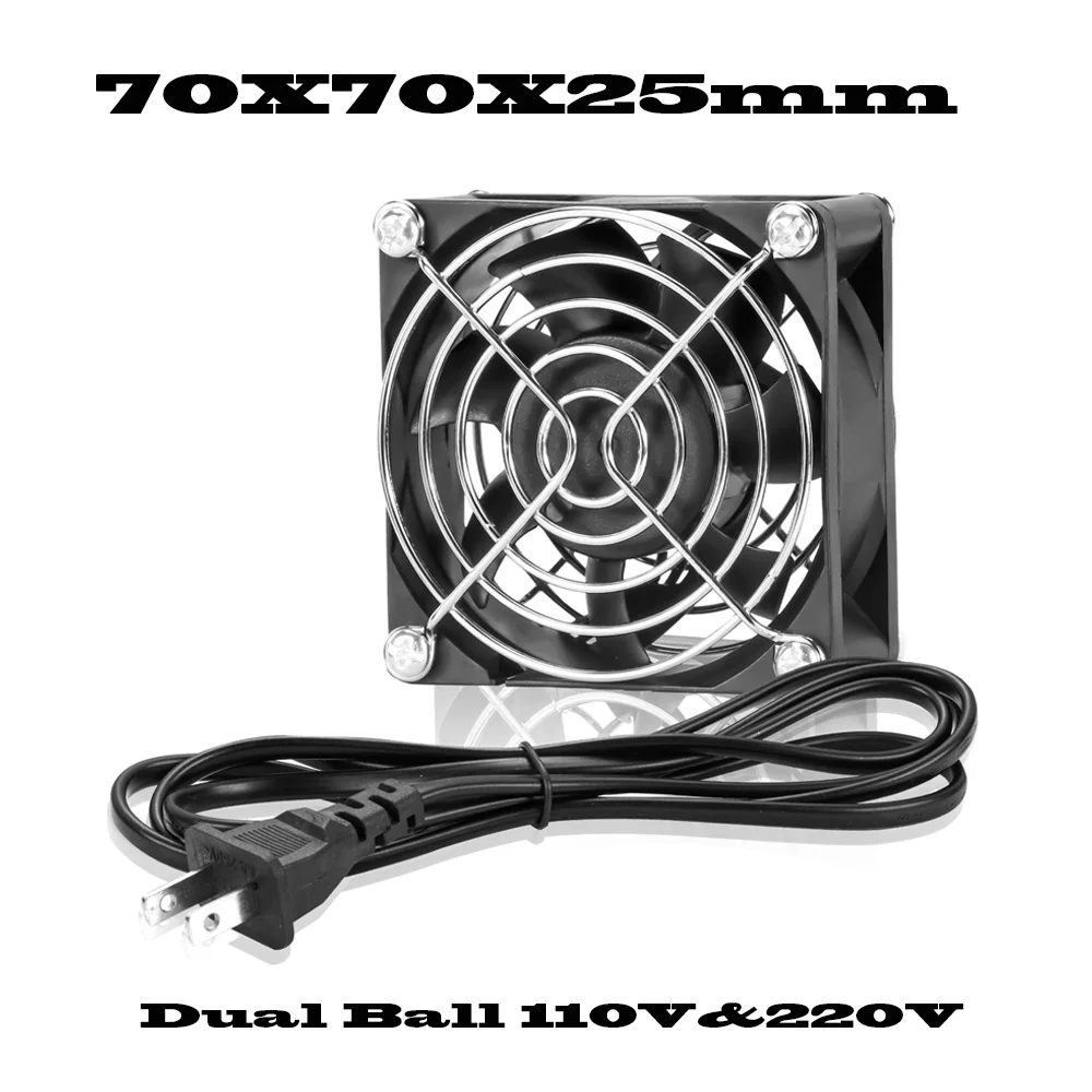 Ventilador ce ac 115v 230v 60 mm 70 mm 80 mm 92 mm 120 mm 172 mm Alta Velocidade Grande Fluxo de ar Dual Ball Ventilador Chassis Industrial com Cabo de Alimentação - Imagem 5