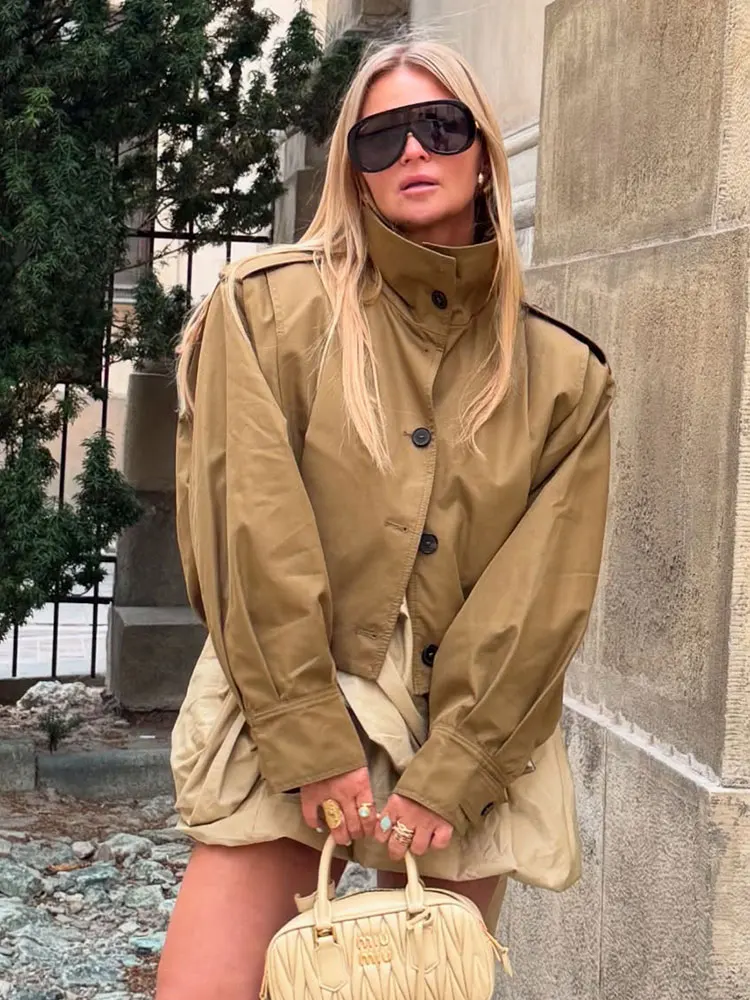 HH Autumn Jacket For Women Fashion Solid Single Breasted Long Sleeve Turn Down Collar Jackets Casual Office Lady Chic Coats