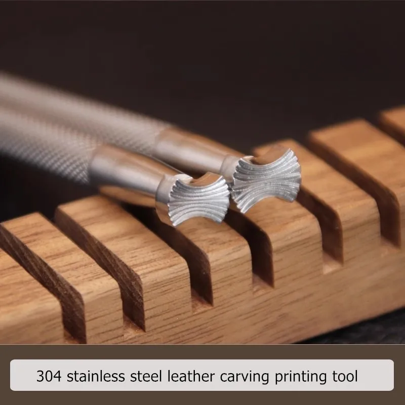 304 Stainless Steel Leather Stamping Tool Used For Leather Carving DIY Metal Punch With Woven Pattern Embossed Metal Seals