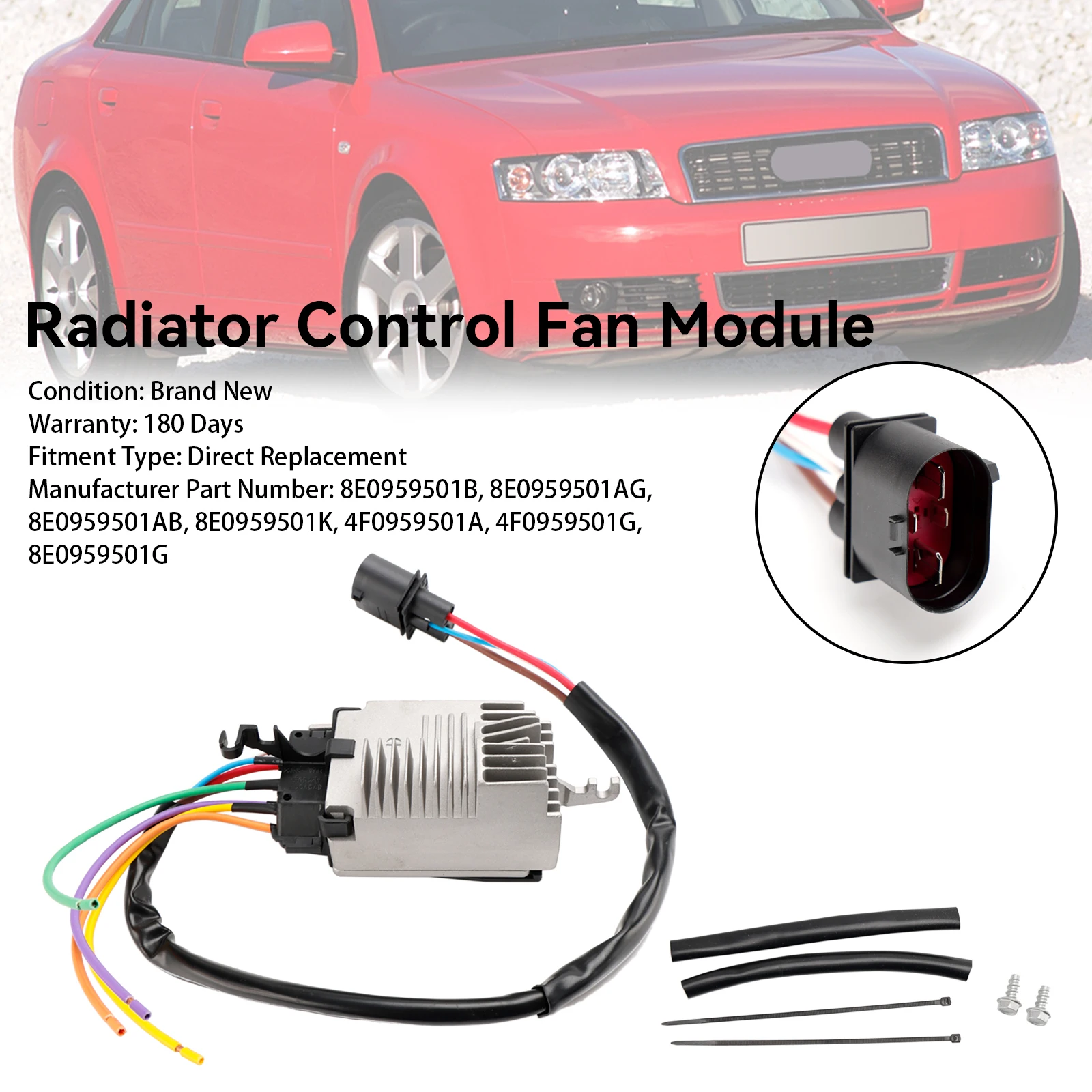 Artudatech Radiator Fan Control Unit Module 8E0959501AB fit For Audi A4 8E2 8E5 B6 8E0959501AG Car Accessories