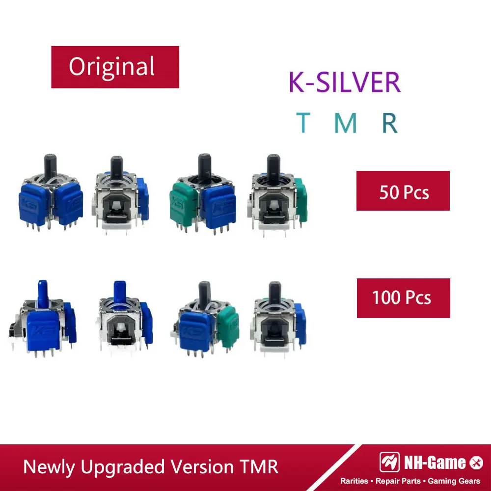 50/100 個 K-SILVER TMR 電磁ジョイスティック PS5 用 PS4 ゲーム