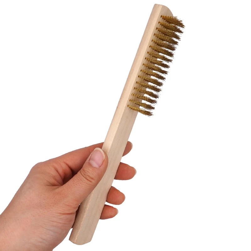 

Wooden Handle Copper Wire Brush Dental Brass Burs Drill Brushes for Polishing Grinding Cleaning Deburring