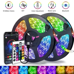 Led Strip Lights 5V Wifi Bluetooth Usb Smart Rgb Tape Smd 5050 Led Lamp Ribbon Flexible Lights For Room Decoration Tv Backlight