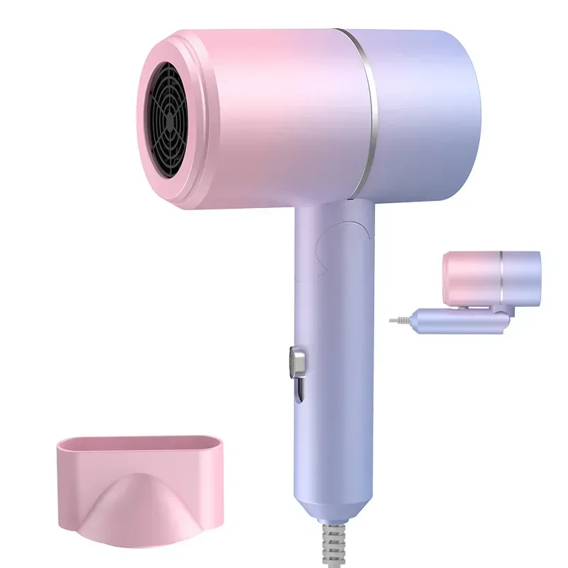 Folding Hairdryer 800W with Carrying Bag Hot Air Anion Hair Care for Home Travel Hair Dryer Dormitory Blow Drier 110V-240V