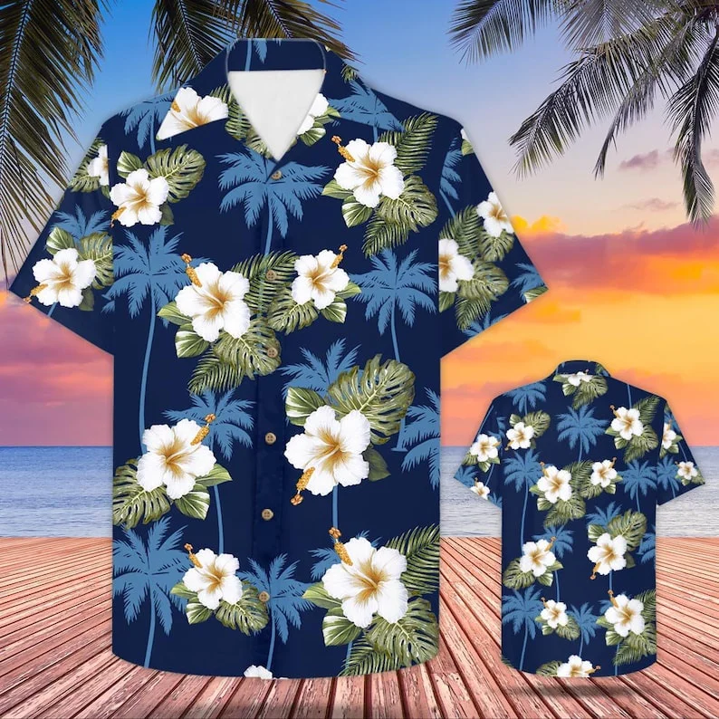 Hawaiian Shirts for Men Alien Head Print Green and Black Shirts Beach Short Sleeve Summer Casual Button Up Hawaii